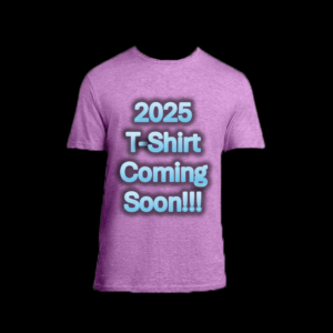 Purple shirt reads 2025 t-shirt coming soon